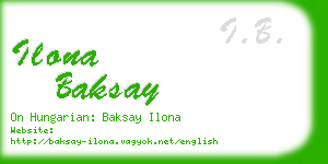 ilona baksay business card